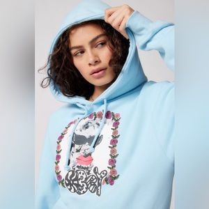 Obey Smoke Show Sweatshirt Unisex Medium Urban Outfitters Exclusive Light Blue